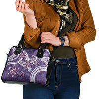 Hawaii Pupuala Plumeria Purple Shoulder Handbag Polynesian Pattern LT01 - Polynesian Pride