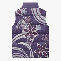 Hawaii Pupuala Plumeria Purple Sleeveless Puffer Jacket Polynesian Pattern LT01 - Polynesian Pride