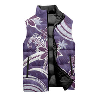 Hawaii Pupuala Plumeria Purple Sleeveless Puffer Jacket Polynesian Pattern LT01 - Polynesian Pride