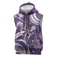Hawaii Pupuala Plumeria Purple Sleeveless Zip Hoodie Polynesian Pattern LT01 Purple - Polynesian Pride