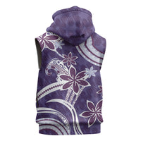 Hawaii Pupuala Plumeria Purple Sleeveless Zip Hoodie Polynesian Pattern LT01 - Polynesian Pride