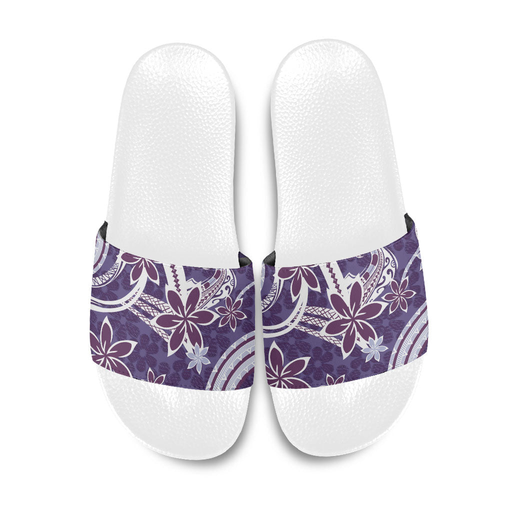 Hawaii Pupuala Plumeria Purple Slide Sandals Polynesian Pattern LT01 Purple - Polynesian Pride