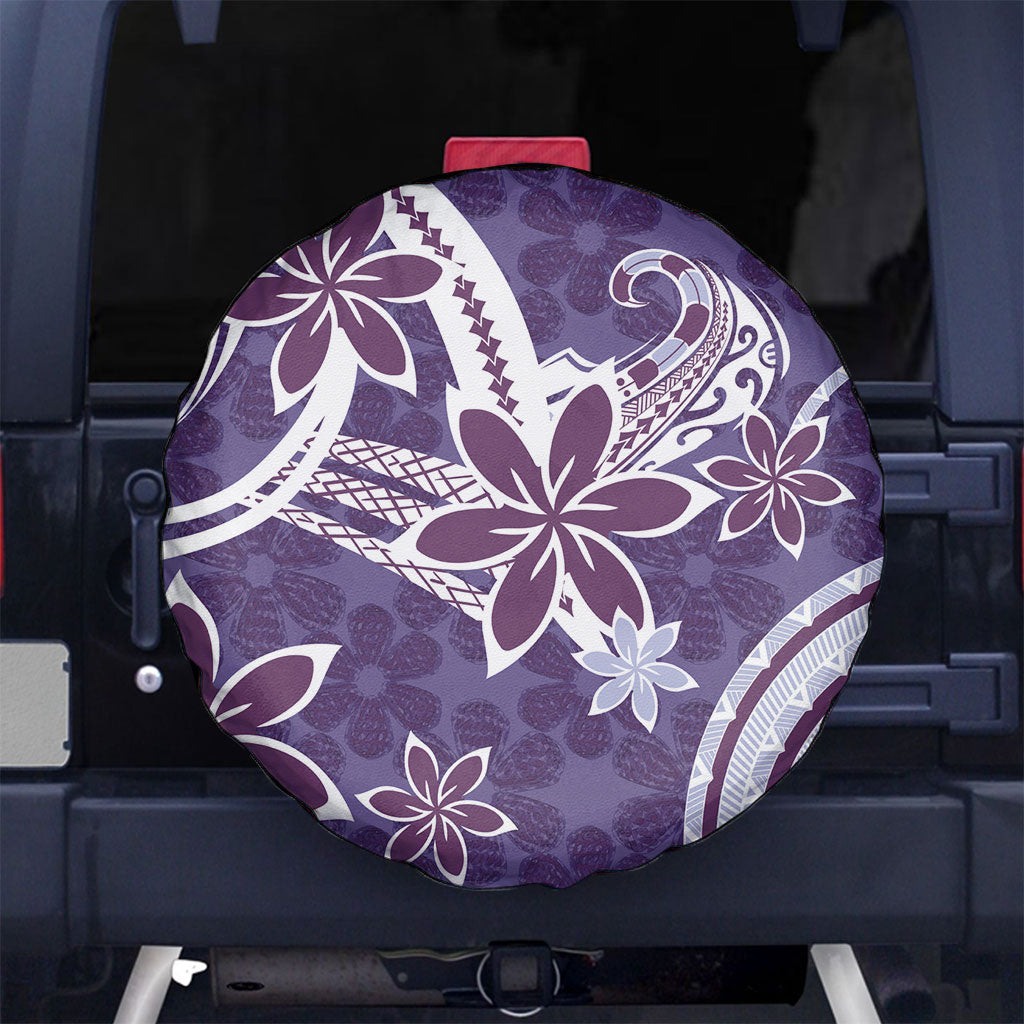 Hawaii Pupuala Plumeria Purple Spare Tire Cover Polynesian Pattern LT01 No hole Purple - Polynesian Pride
