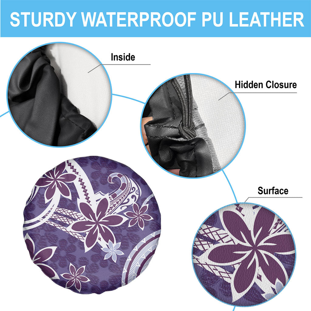 Hawaii Pupuala Plumeria Purple Spare Tire Cover Polynesian Pattern LT01 - Polynesian Pride