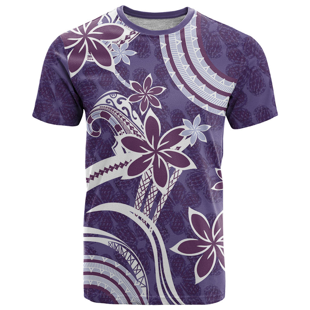 Hawaii Pupuala Plumeria Purple T Shirt Polynesian Pattern LT01 Purple - Polynesian Pride