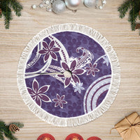 Hawaii Pupuala Plumeria Purple Tree Skirt Polynesian Pattern LT01 Fringed Purple - Polynesian Pride