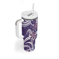 Hawaii Pupuala Plumeria Purple Tumbler With Handle Polynesian Pattern LT01 - Polynesian Pride