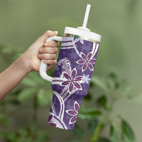 Hawaii Pupuala Plumeria Purple Tumbler With Handle Polynesian Pattern LT01 - Polynesian Pride
