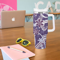 Hawaii Pupuala Plumeria Purple Tumbler With Handle Polynesian Pattern LT01 - Polynesian Pride