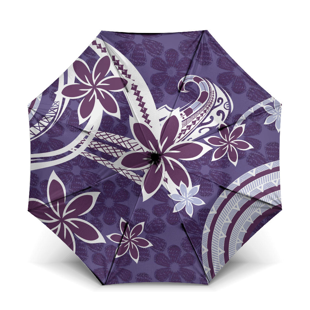 Hawaii Pupuala Plumeria Purple Umbrella Polynesian Pattern LT01 One Size Folded 11.42 inch Opened Diameter 37.4 inch Purple - Polynesian Pride