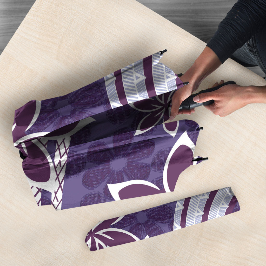 Hawaii Pupuala Plumeria Purple Umbrella Polynesian Pattern LT01 - Polynesian Pride
