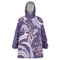Hawaii Pupuala Plumeria Purple Wearable Blanket Hoodie Polynesian Pattern LT01 One Size Purple - Polynesian Pride