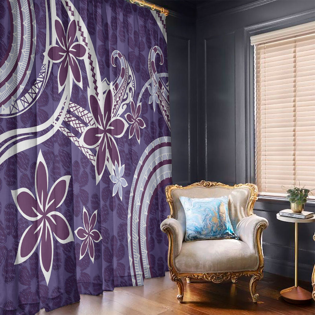 Hawaii Pupuala Plumeria Purple Window Curtain Polynesian Pattern LT01 - Polynesian Pride