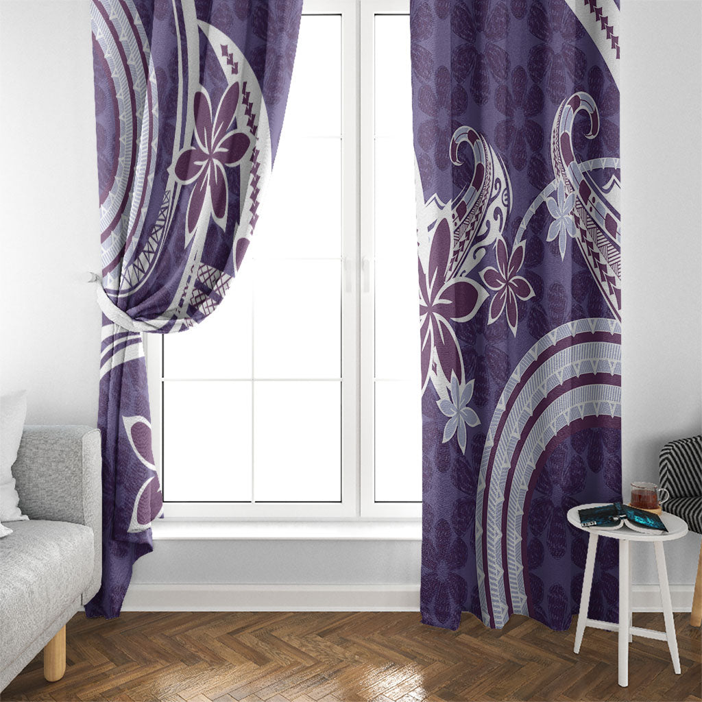 Hawaii Pupuala Plumeria Purple Window Curtain Polynesian Pattern LT01 - Polynesian Pride