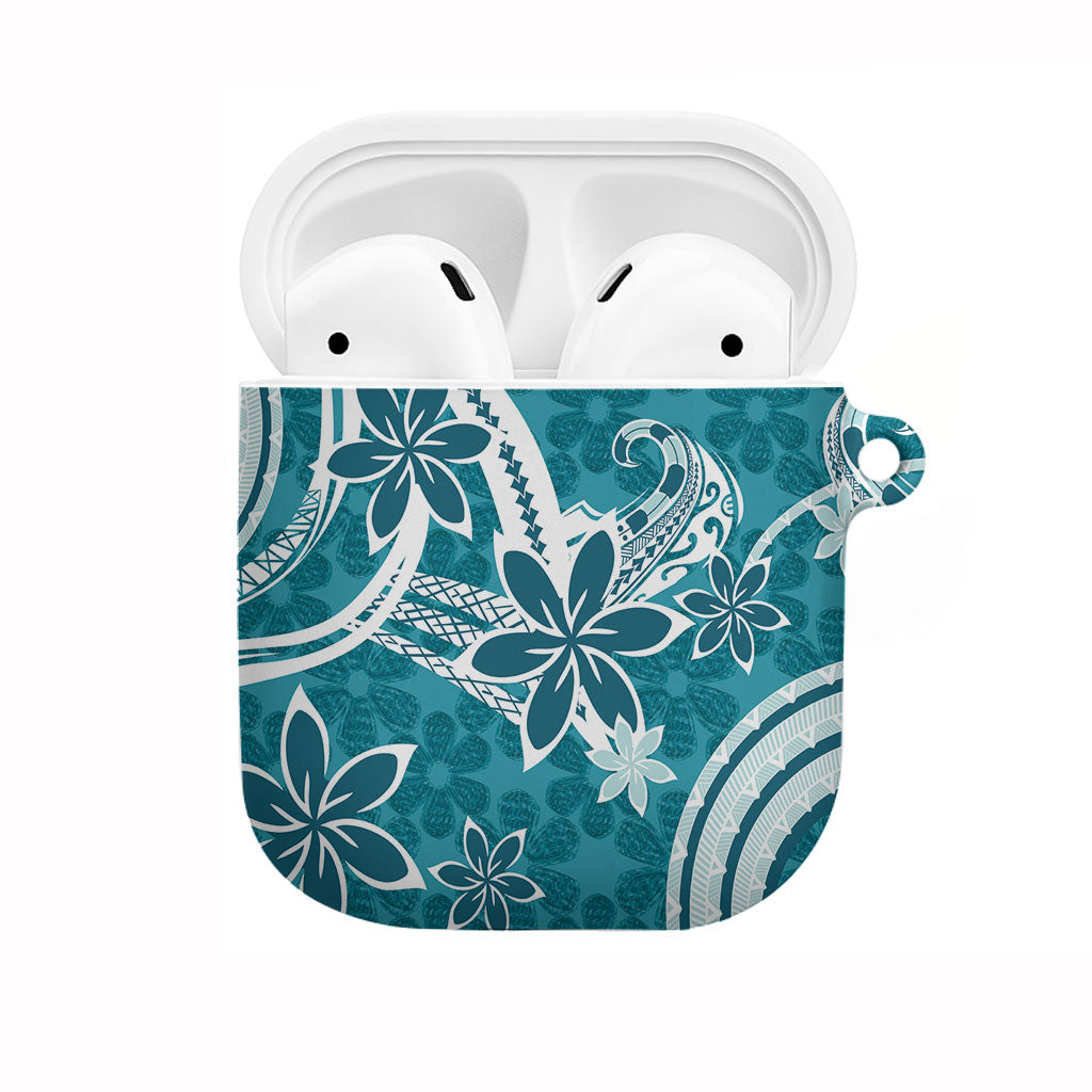 Hawaii Pupuala Plumeria Teal AirPods Case Polynesian Pattern LT01 Teal - Polynesian Pride