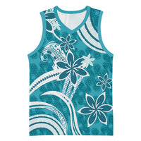 Hawaii Pupuala Plumeria Teal Basketball Jersey Polynesian Pattern LT01 Unisex Teal - Polynesian Pride