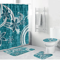 Hawaii Pupuala Plumeria Teal Bathroom Set Polynesian Pattern LT01 Bathroom Set (4 pcs) Teal - Polynesian Pride