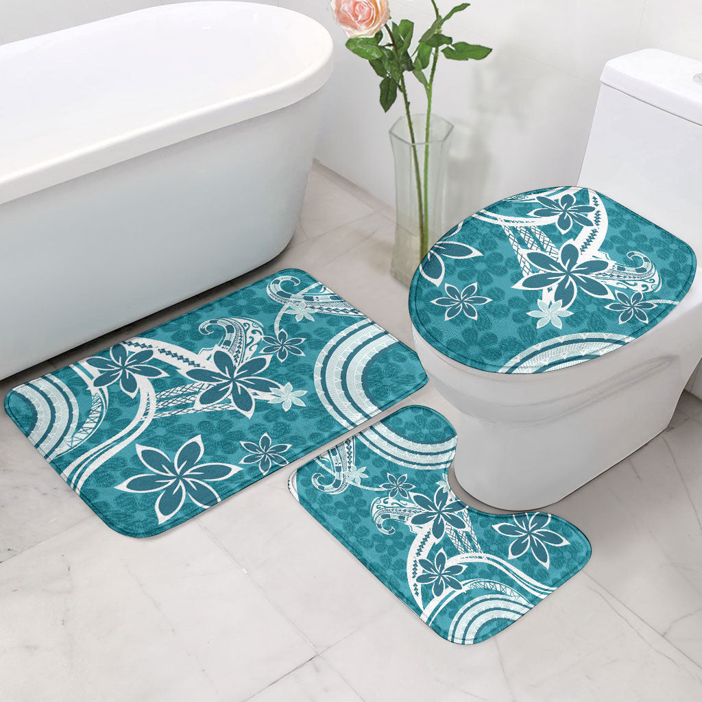 Hawaii Pupuala Plumeria Teal Bathroom Set Polynesian Pattern LT01 - Polynesian Pride