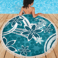 Hawaii Pupuala Plumeria Teal Beach Blanket Polynesian Pattern LT01 - Polynesian Pride
