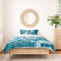 Hawaii Pupuala Plumeria Teal Bedding Set Polynesian Pattern LT01 - Polynesian Pride