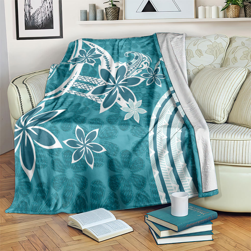 Hawaii Pupuala Plumeria Teal Blanket Polynesian Pattern LT01 Teal - Polynesian Pride
