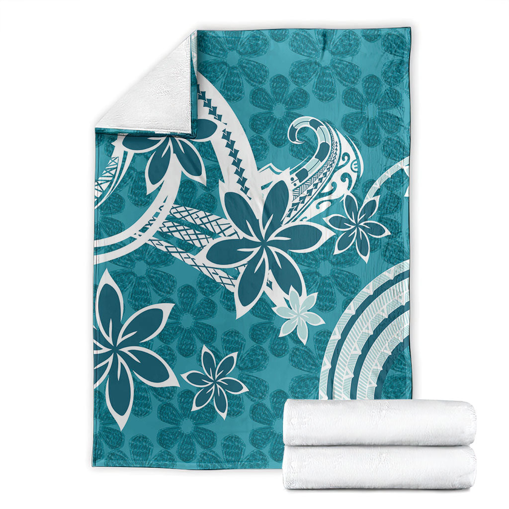 Hawaii Pupuala Plumeria Teal Blanket Polynesian Pattern LT01 - Polynesian Pride