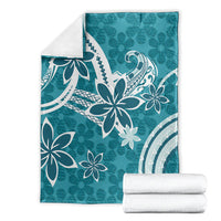 Hawaii Pupuala Plumeria Teal Blanket Polynesian Pattern LT01 - Polynesian Pride