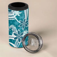 Hawaii Pupuala Plumeria Teal 4 in 1 Can Cooler Tumbler Polynesian Pattern LT01 - Polynesian Pride