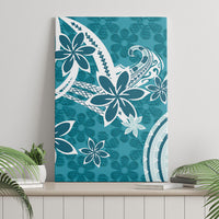 Hawaii Pupuala Plumeria Teal Canvas Wall Art Polynesian Pattern LT01 - Polynesian Pride