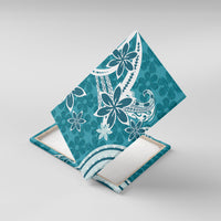 Hawaii Pupuala Plumeria Teal Canvas Wall Art Polynesian Pattern LT01 With Frame Teal - Polynesian Pride