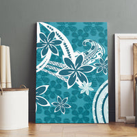 Hawaii Pupuala Plumeria Teal Canvas Wall Art Polynesian Pattern LT01 - Polynesian Pride