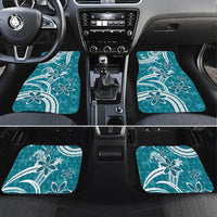 Hawaii Pupuala Plumeria Teal Car Mats Polynesian Pattern LT01 Set 4pcs Teal - Polynesian Pride