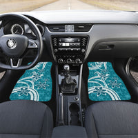 Hawaii Pupuala Plumeria Teal Car Mats Polynesian Pattern LT01 Set 2pcs - Front Teal - Polynesian Pride