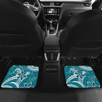 Hawaii Pupuala Plumeria Teal Car Mats Polynesian Pattern LT01 Set 2pcs - Back Teal - Polynesian Pride