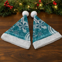 Hawaii Pupuala Plumeria Teal Christmas Santa Hat Polynesian Pattern LT01 - Polynesian Pride