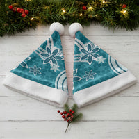 Hawaii Pupuala Plumeria Teal Christmas Santa Hat Polynesian Pattern LT01 - Polynesian Pride