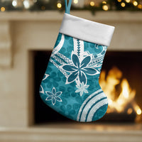 Hawaii Pupuala Plumeria Teal Christmas Stocking Polynesian Pattern LT01 Set of 2 Teal - Polynesian Pride