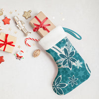 Hawaii Pupuala Plumeria Teal Christmas Stocking Polynesian Pattern LT01 - Polynesian Pride