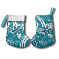 Hawaii Pupuala Plumeria Teal Christmas Stocking Polynesian Pattern LT01 - Polynesian Pride
