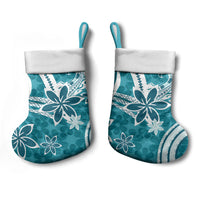 Hawaii Pupuala Plumeria Teal Christmas Stocking Polynesian Pattern LT01 - Polynesian Pride