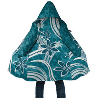 Hawaii Pupuala Plumeria Teal Cloak Polynesian Pattern LT01 Unisex Teal - Polynesian Pride