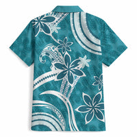 Hawaii Pupuala Plumeria Teal Hawaiian Shirt Polynesian Pattern LT01 - Polynesian Pride