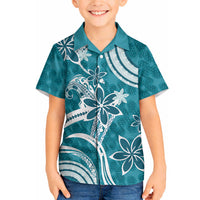 Hawaii Pupuala Plumeria Teal Hawaiian Shirt Polynesian Pattern LT01 - Polynesian Pride