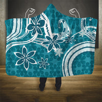 Hawaii Pupuala Plumeria Teal Hooded Blanket Polynesian Pattern LT01 - Polynesian Pride