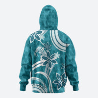 Hawaii Pupuala Plumeria Teal Hoodie Polynesian Pattern LT01 - Polynesian Pride