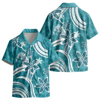 Hawaii Pupuala Plumeria Teal Kid Hawaiian Shirt Polynesian Pattern LT01 - Polynesian Pride