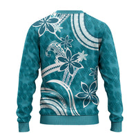 Hawaii Pupuala Plumeria Teal Ugly Christmas Sweater Polynesian Pattern LT01 - Polynesian Pride
