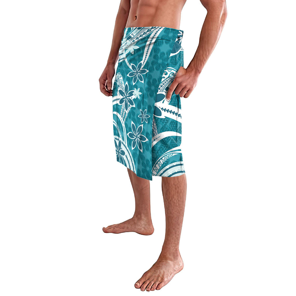 Hawaii Pupuala Plumeria Teal Lavalava Polynesian Pattern LT01 - Polynesian Pride