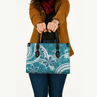 Hawaii Pupuala Plumeria Teal Leather Bag Polynesian Pattern LT01 - Polynesian Pride