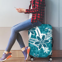 Hawaii Pupuala Plumeria Teal Luggage Cover Polynesian Pattern LT01 - Polynesian Pride